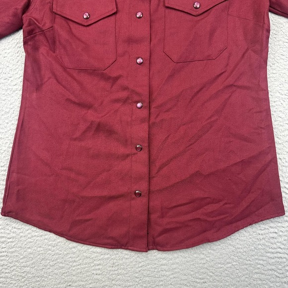 Dixxon Flannel Bordeaux Shirt Womens Medium Maroon Long Sleeve Polyester Western - Picture 5 of 14